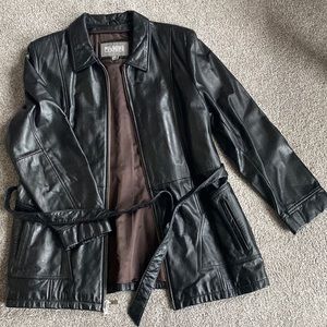 Black leather jacket